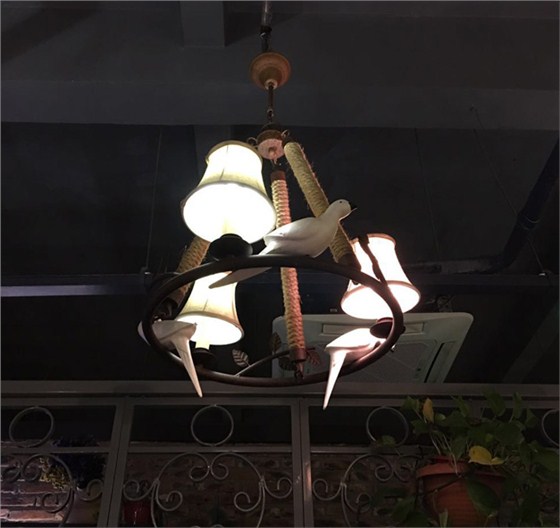 美爾家藤藝燈飾實拍圖