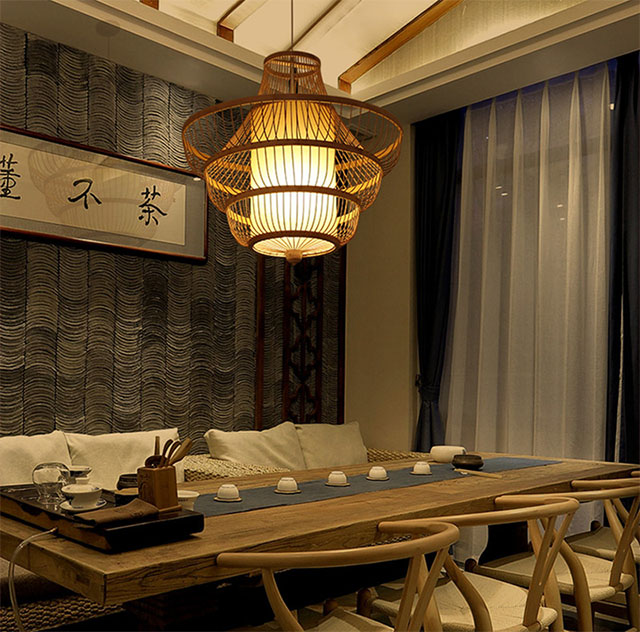 美爾家竹編燈場景